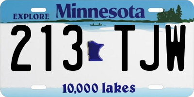 MN license plate 213TJW