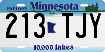 MN license plate 213TJY