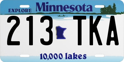 MN license plate 213TKA