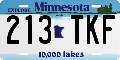 MN license plate 213TKF