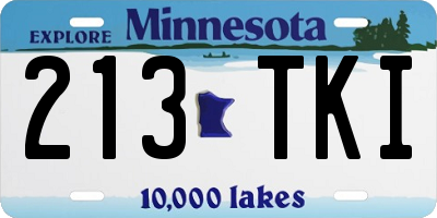 MN license plate 213TKI