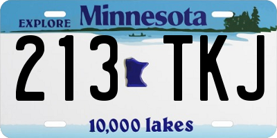 MN license plate 213TKJ