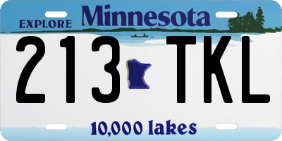 MN license plate 213TKL