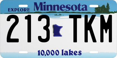 MN license plate 213TKM