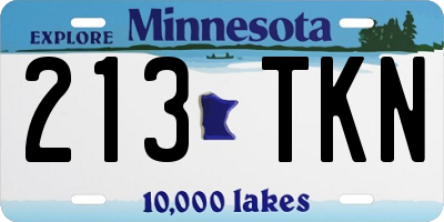 MN license plate 213TKN