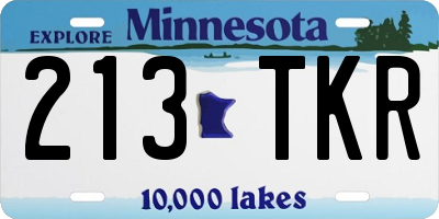 MN license plate 213TKR