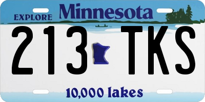 MN license plate 213TKS