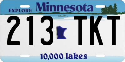 MN license plate 213TKT