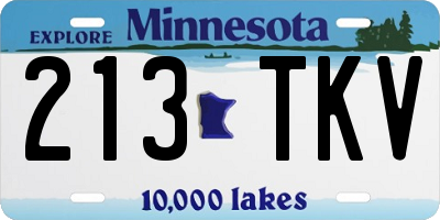 MN license plate 213TKV