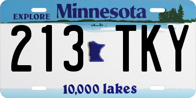MN license plate 213TKY