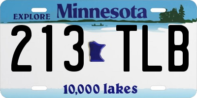 MN license plate 213TLB
