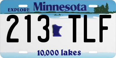 MN license plate 213TLF