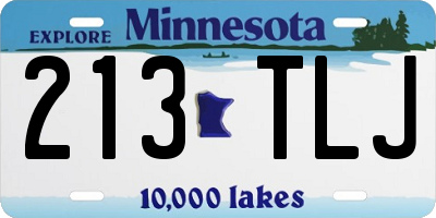 MN license plate 213TLJ