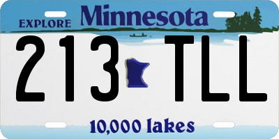 MN license plate 213TLL