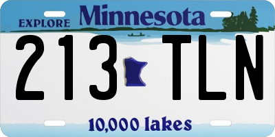 MN license plate 213TLN