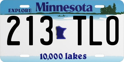MN license plate 213TLO