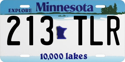 MN license plate 213TLR