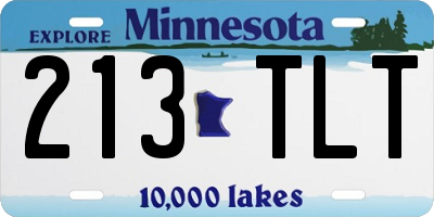MN license plate 213TLT