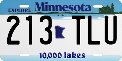 MN license plate 213TLU