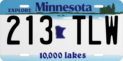 MN license plate 213TLW