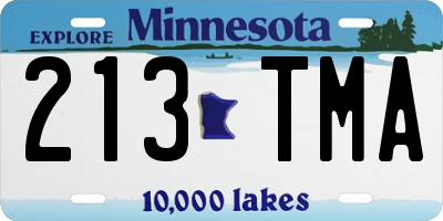 MN license plate 213TMA
