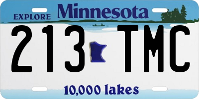 MN license plate 213TMC