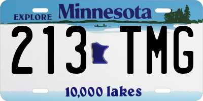 MN license plate 213TMG