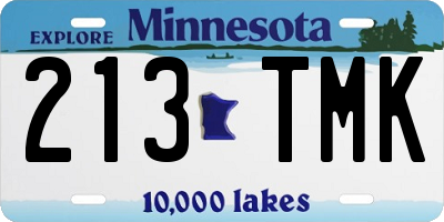 MN license plate 213TMK