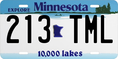 MN license plate 213TML