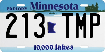 MN license plate 213TMP
