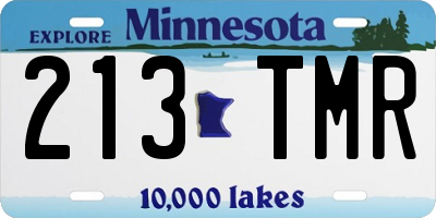 MN license plate 213TMR