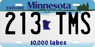 MN license plate 213TMS