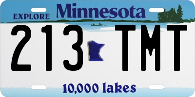 MN license plate 213TMT