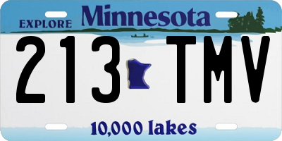 MN license plate 213TMV