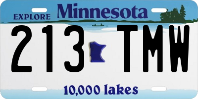 MN license plate 213TMW