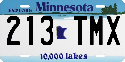 MN license plate 213TMX