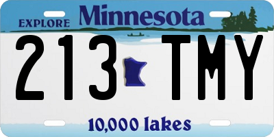 MN license plate 213TMY