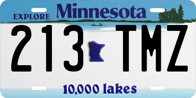 MN license plate 213TMZ