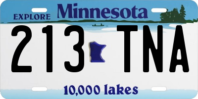 MN license plate 213TNA