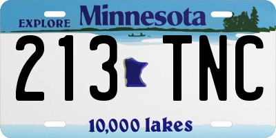 MN license plate 213TNC