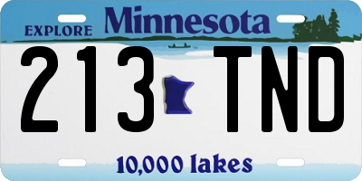 MN license plate 213TND