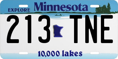 MN license plate 213TNE