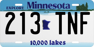MN license plate 213TNF
