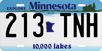 MN license plate 213TNH