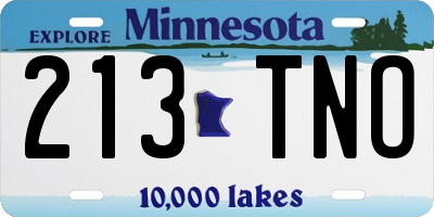 MN license plate 213TNO