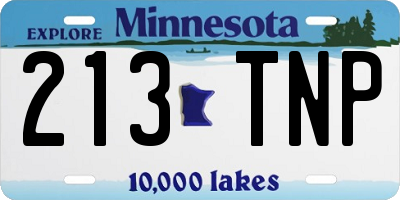 MN license plate 213TNP
