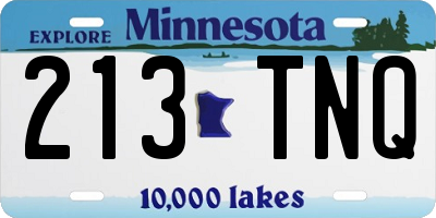MN license plate 213TNQ