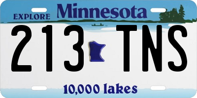 MN license plate 213TNS