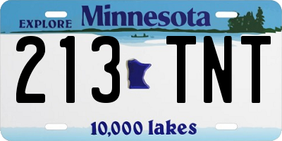 MN license plate 213TNT