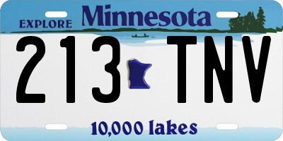 MN license plate 213TNV